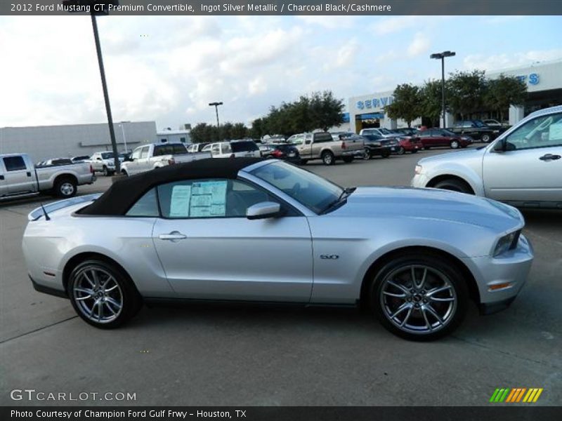 Ingot Silver Metallic / Charcoal Black/Cashmere 2012 Ford Mustang GT Premium Convertible