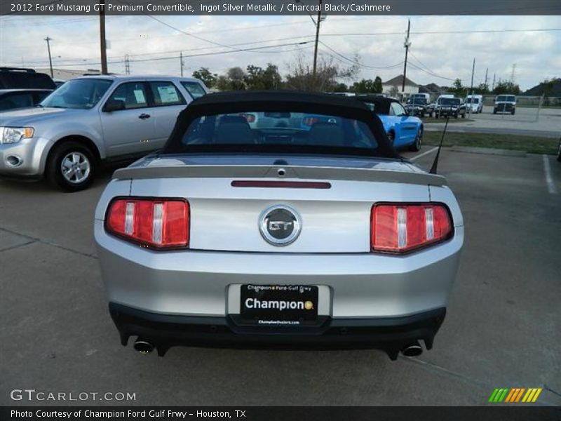 Ingot Silver Metallic / Charcoal Black/Cashmere 2012 Ford Mustang GT Premium Convertible