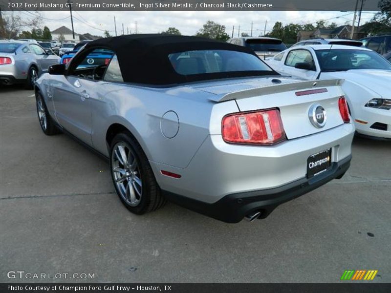 Ingot Silver Metallic / Charcoal Black/Cashmere 2012 Ford Mustang GT Premium Convertible