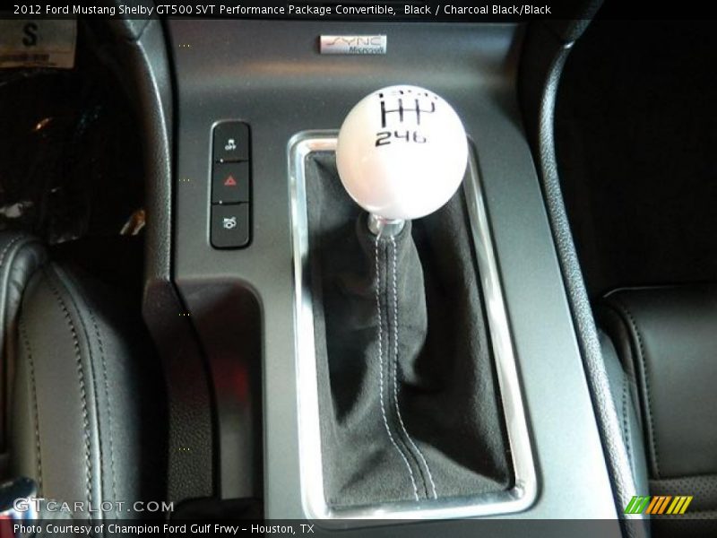  2012 Mustang Shelby GT500 SVT Performance Package Convertible 6 Speed Manual Shifter