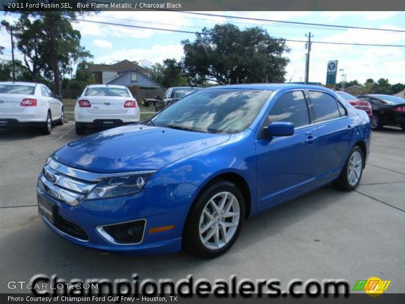 Blue Flame Metallic / Charcoal Black 2011 Ford Fusion SEL