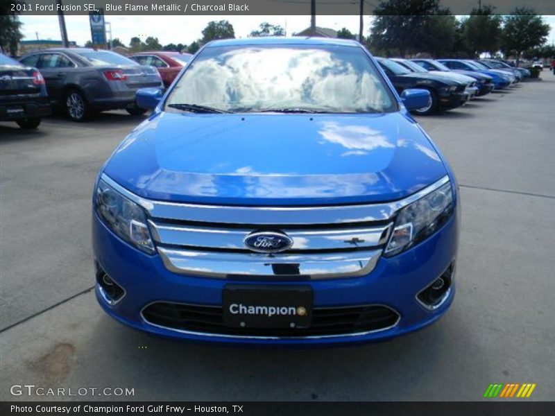 Blue Flame Metallic / Charcoal Black 2011 Ford Fusion SEL