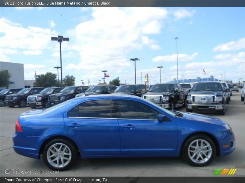 Blue Flame Metallic / Charcoal Black 2011 Ford Fusion SEL