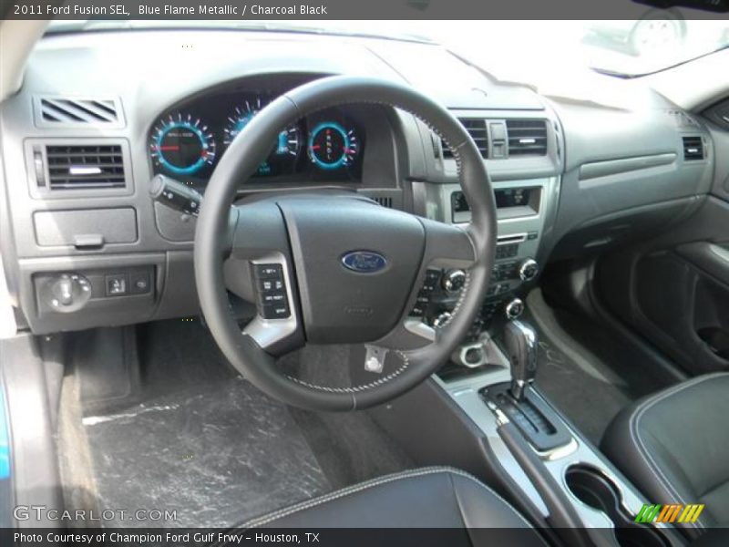 Blue Flame Metallic / Charcoal Black 2011 Ford Fusion SEL