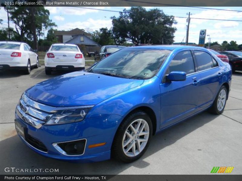 Blue Flame Metallic / Charcoal Black 2011 Ford Fusion SEL