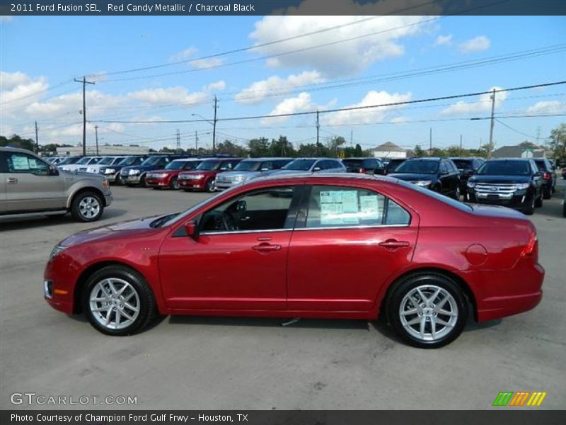 Red Candy Metallic / Charcoal Black 2011 Ford Fusion SEL