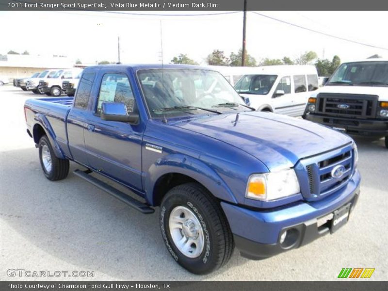 Vista Blue Metallic / Medium Dark Flint 2011 Ford Ranger Sport SuperCab
