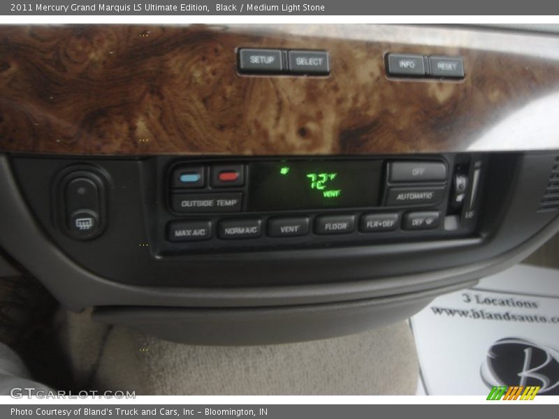 Black / Medium Light Stone 2011 Mercury Grand Marquis LS Ultimate Edition