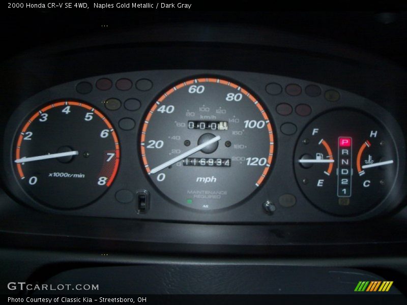 Naples Gold Metallic / Dark Gray 2000 Honda CR-V SE 4WD