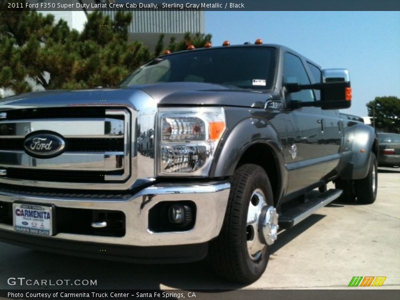 Sterling Gray Metallic / Black 2011 Ford F350 Super Duty Lariat Crew Cab Dually