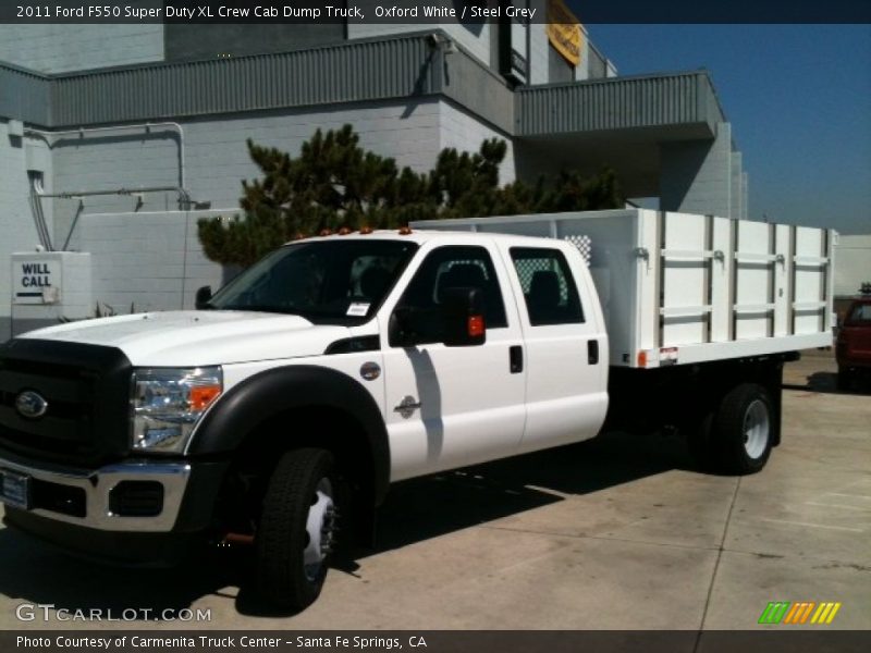 Oxford White / Steel Grey 2011 Ford F550 Super Duty XL Crew Cab Dump Truck