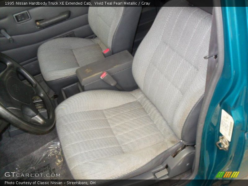 Vivid Teal Pearl Metallic / Gray 1995 Nissan Hardbody Truck XE Extended Cab
