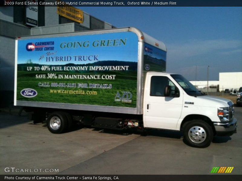 Oxford White / Medium Flint 2009 Ford E Series Cutaway E450 Hybrid Commercial Moving Truck