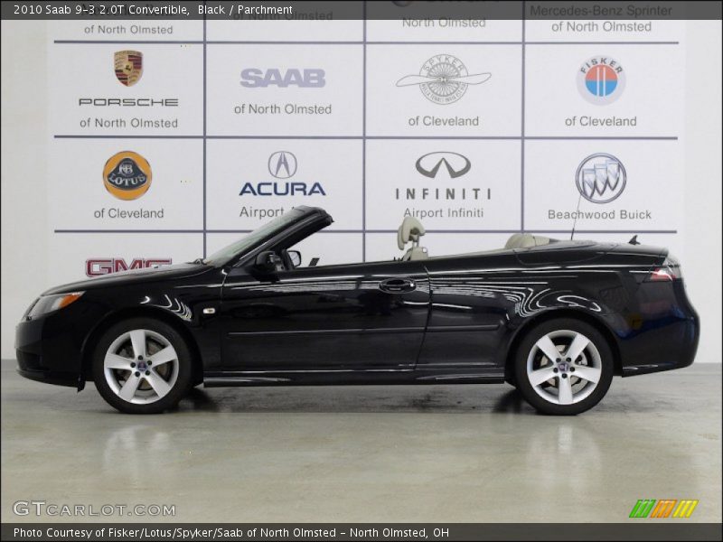 Black / Parchment 2010 Saab 9-3 2.0T Convertible