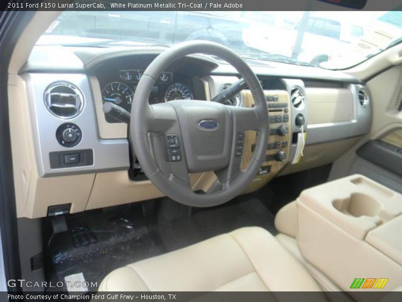 White Platinum Metallic Tri-Coat / Pale Adobe 2011 Ford F150 Lariat SuperCab