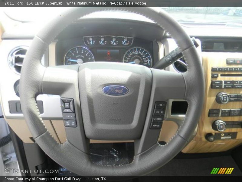 White Platinum Metallic Tri-Coat / Pale Adobe 2011 Ford F150 Lariat SuperCab