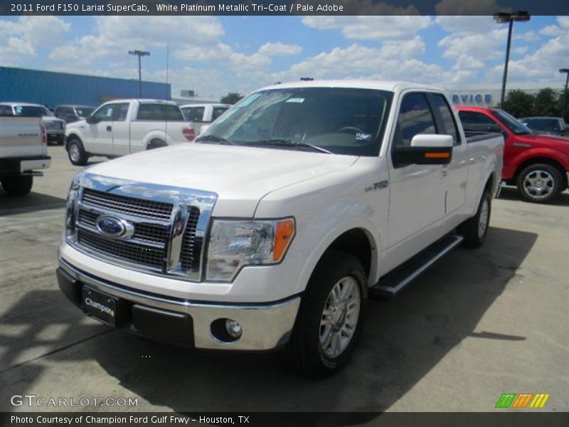 White Platinum Metallic Tri-Coat / Pale Adobe 2011 Ford F150 Lariat SuperCab