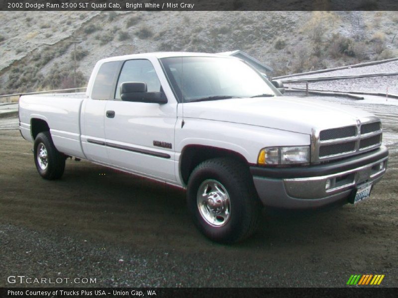 Bright White / Mist Gray 2002 Dodge Ram 2500 SLT Quad Cab