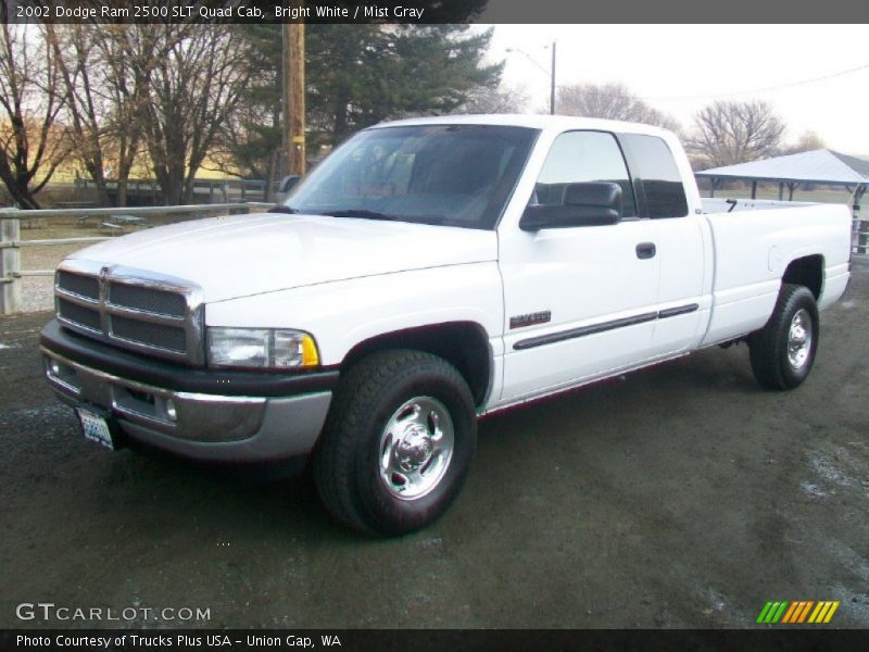 Bright White / Mist Gray 2002 Dodge Ram 2500 SLT Quad Cab