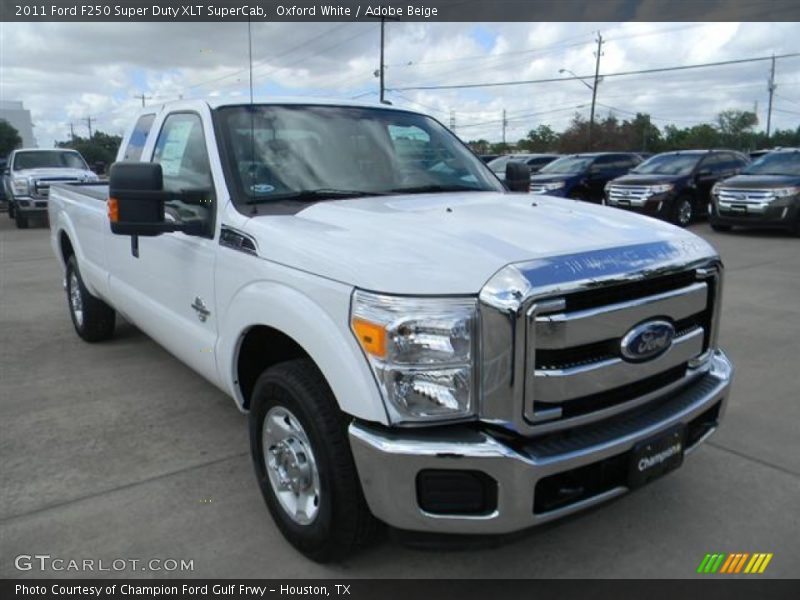 Oxford White / Adobe Beige 2011 Ford F250 Super Duty XLT SuperCab