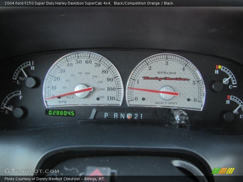 Black/Competition Orange / Black 2004 Ford F250 Super Duty Harley Davidson SuperCab 4x4