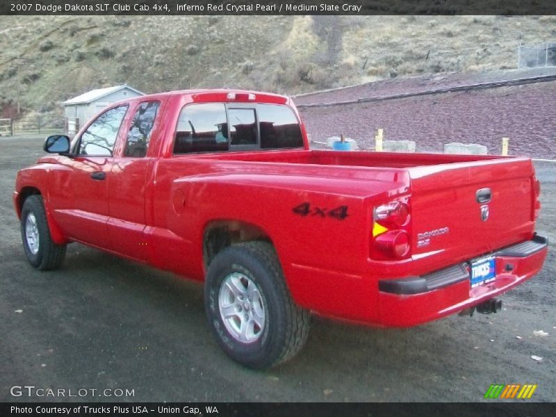 Inferno Red Crystal Pearl / Medium Slate Gray 2007 Dodge Dakota SLT Club Cab 4x4