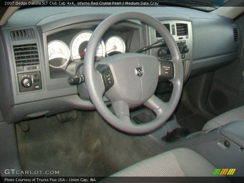 Inferno Red Crystal Pearl / Medium Slate Gray 2007 Dodge Dakota SLT Club Cab 4x4
