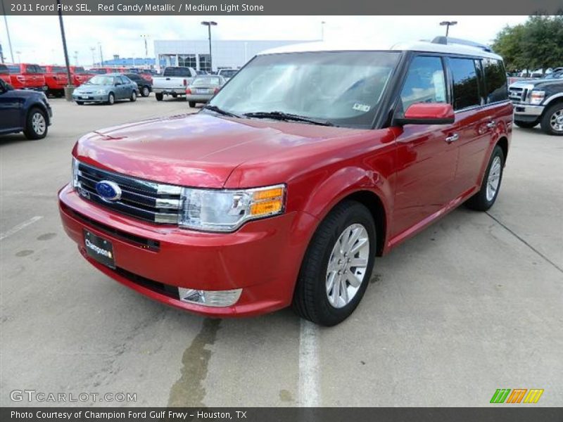 Red Candy Metallic / Medium Light Stone 2011 Ford Flex SEL