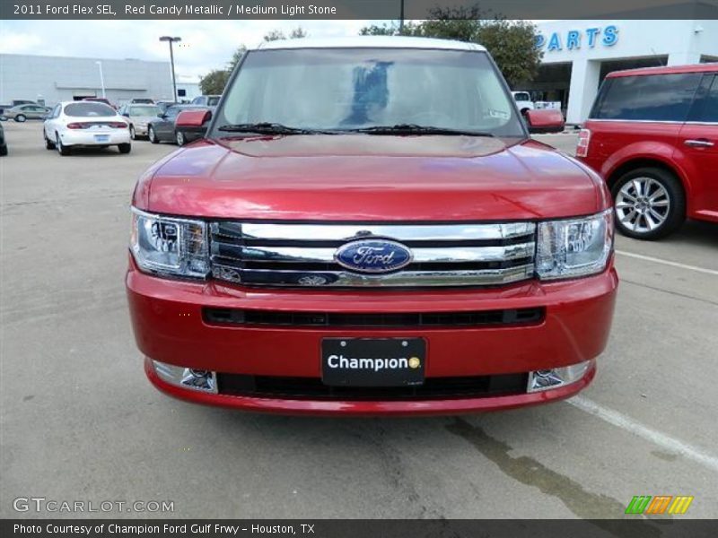 Red Candy Metallic / Medium Light Stone 2011 Ford Flex SEL