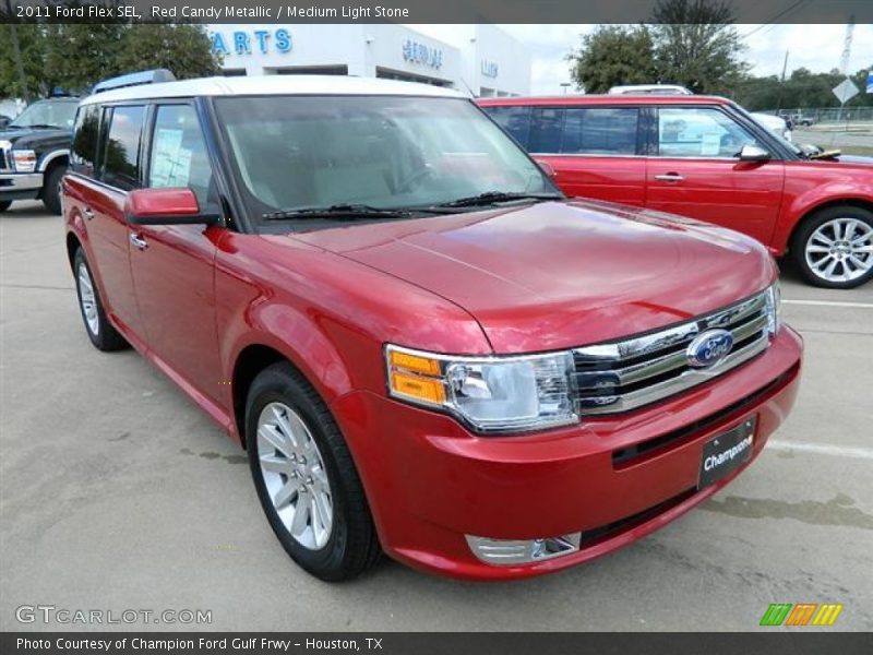 Red Candy Metallic / Medium Light Stone 2011 Ford Flex SEL