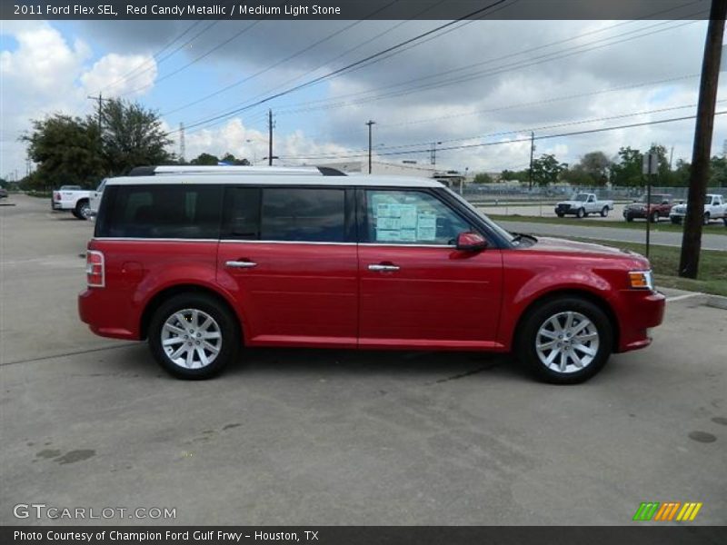 Red Candy Metallic / Medium Light Stone 2011 Ford Flex SEL