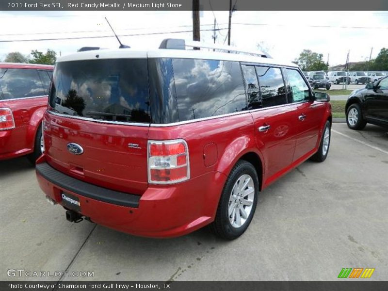 Red Candy Metallic / Medium Light Stone 2011 Ford Flex SEL