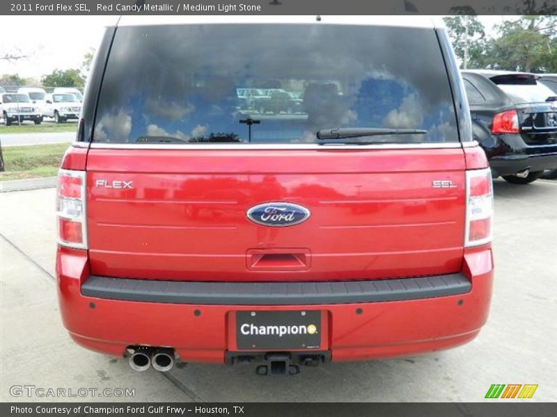 Red Candy Metallic / Medium Light Stone 2011 Ford Flex SEL