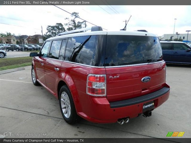 Red Candy Metallic / Medium Light Stone 2011 Ford Flex SEL