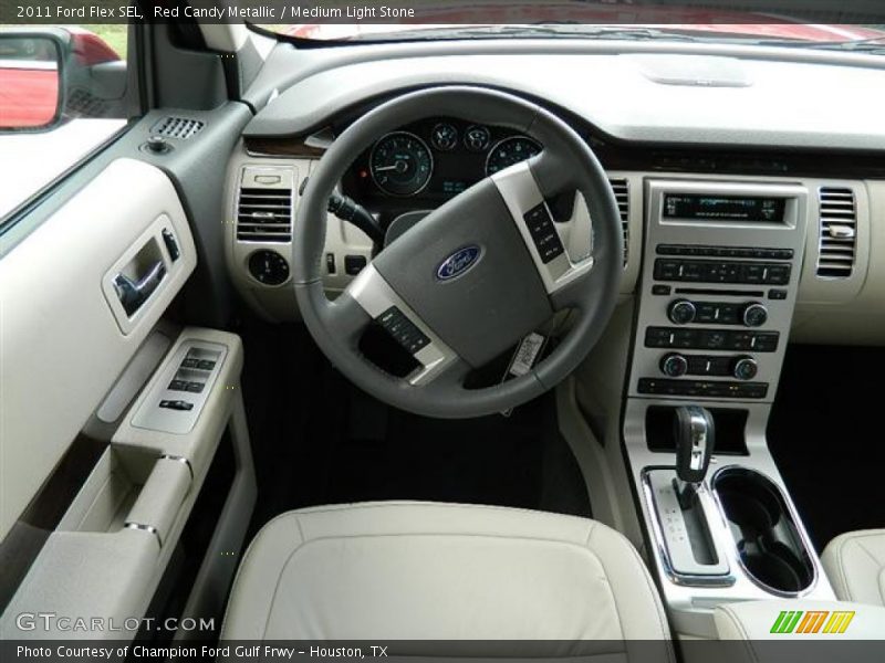 Red Candy Metallic / Medium Light Stone 2011 Ford Flex SEL