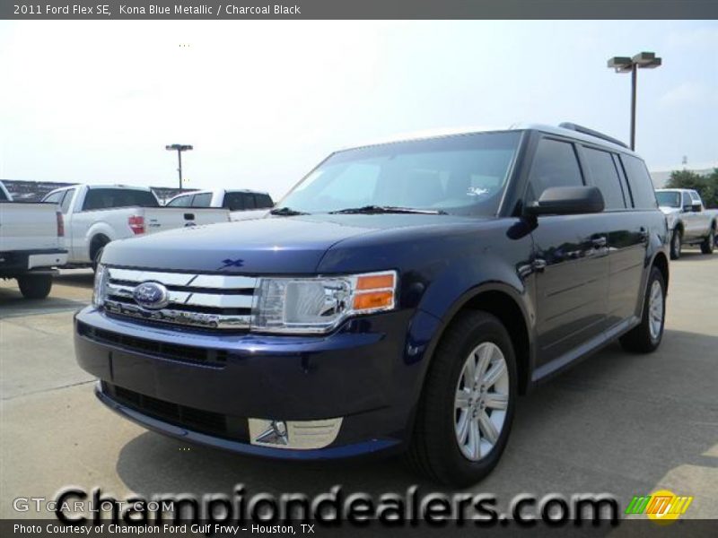 Kona Blue Metallic / Charcoal Black 2011 Ford Flex SE