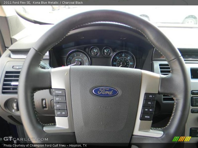 Kona Blue Metallic / Charcoal Black 2011 Ford Flex SE