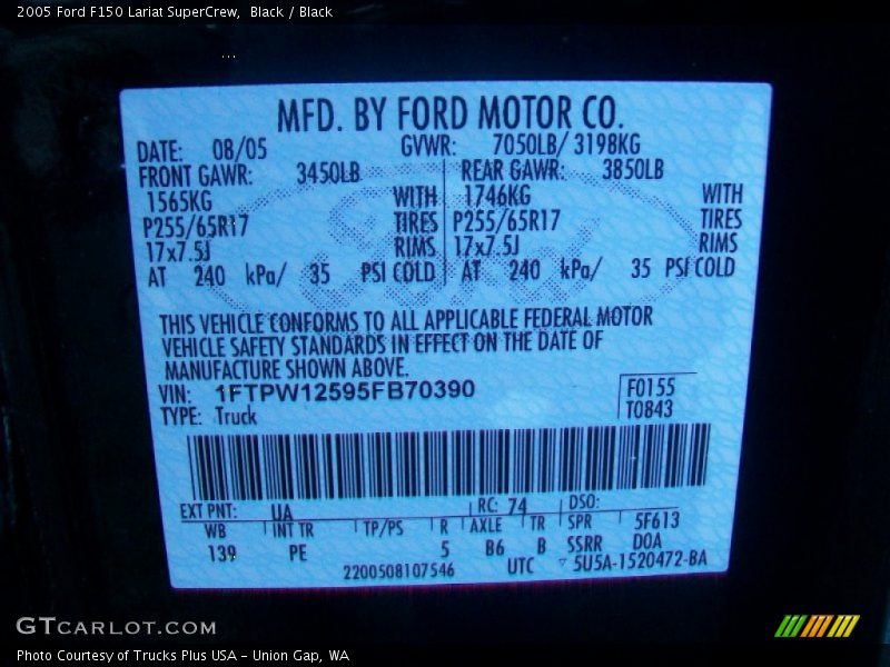 Black / Black 2005 Ford F150 Lariat SuperCrew