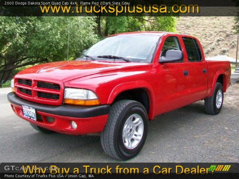 Flame Red / Dark Slate Gray 2003 Dodge Dakota Sport Quad Cab 4x4