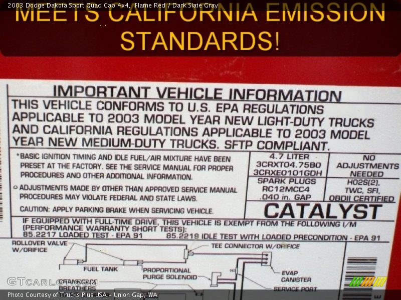 Flame Red / Dark Slate Gray 2003 Dodge Dakota Sport Quad Cab 4x4