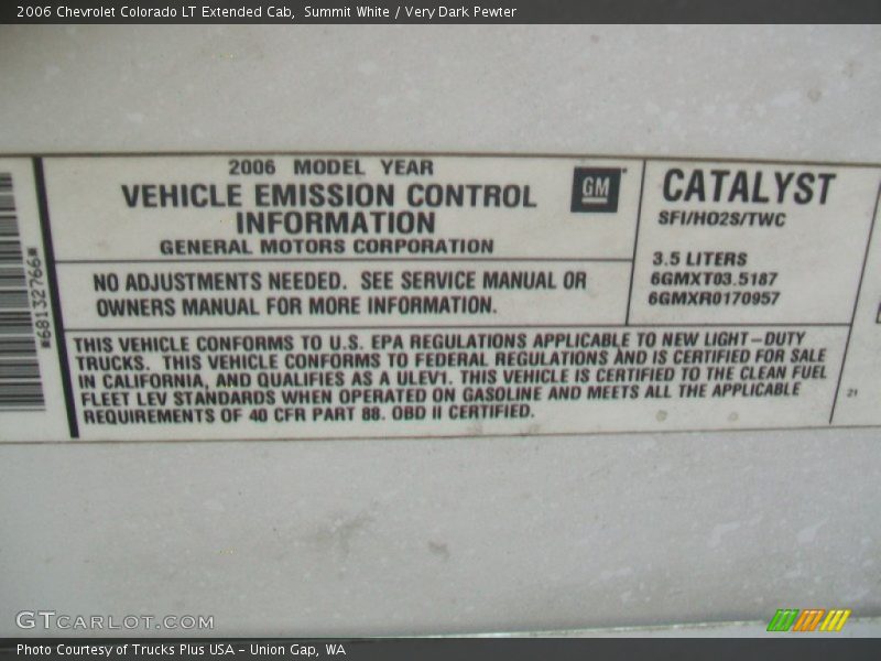 Summit White / Very Dark Pewter 2006 Chevrolet Colorado LT Extended Cab