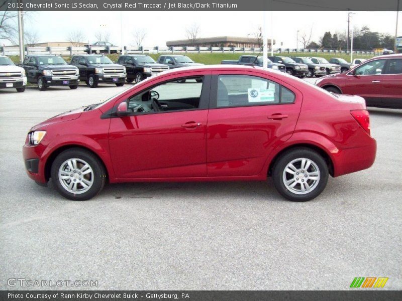 Crystal Red Tintcoat / Jet Black/Dark Titanium 2012 Chevrolet Sonic LS Sedan
