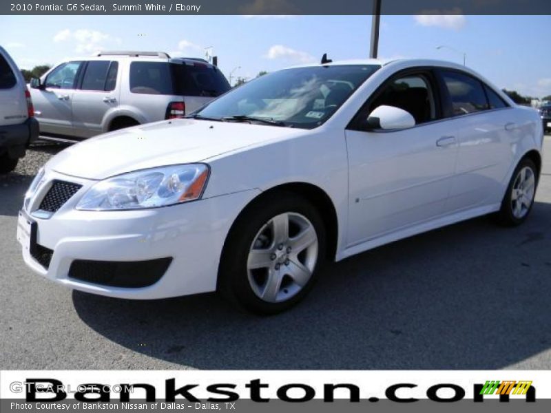 Summit White / Ebony 2010 Pontiac G6 Sedan