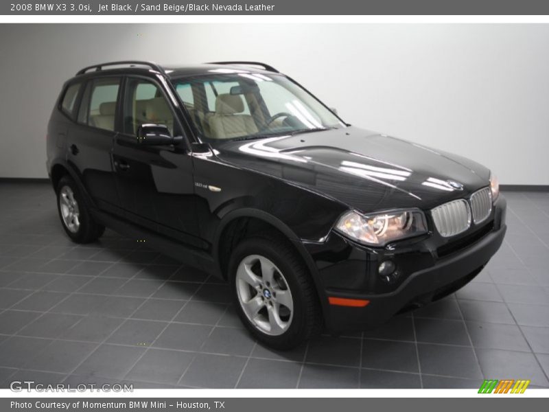 Jet Black / Sand Beige/Black Nevada Leather 2008 BMW X3 3.0si