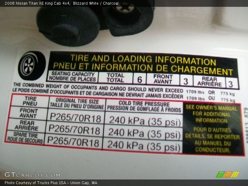 Blizzard White / Charcoal 2008 Nissan Titan XE King Cab 4x4