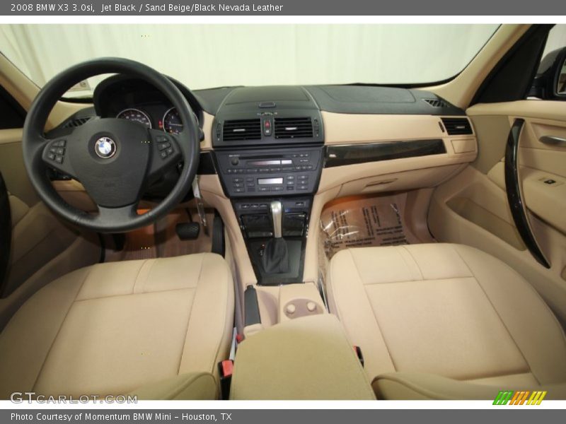 Jet Black / Sand Beige/Black Nevada Leather 2008 BMW X3 3.0si