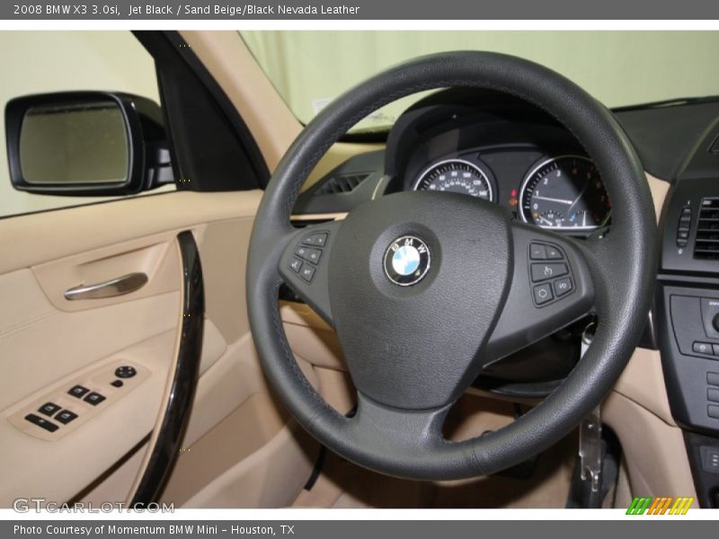 Jet Black / Sand Beige/Black Nevada Leather 2008 BMW X3 3.0si