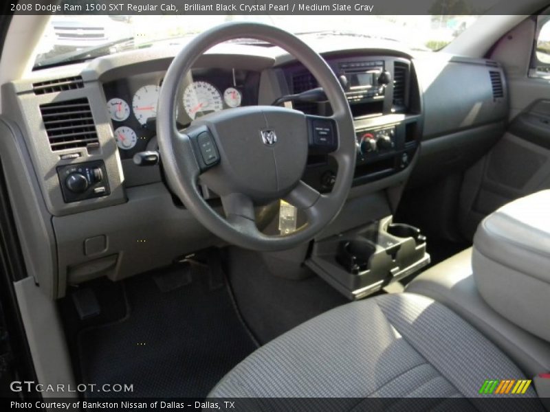 Brilliant Black Crystal Pearl / Medium Slate Gray 2008 Dodge Ram 1500 SXT Regular Cab