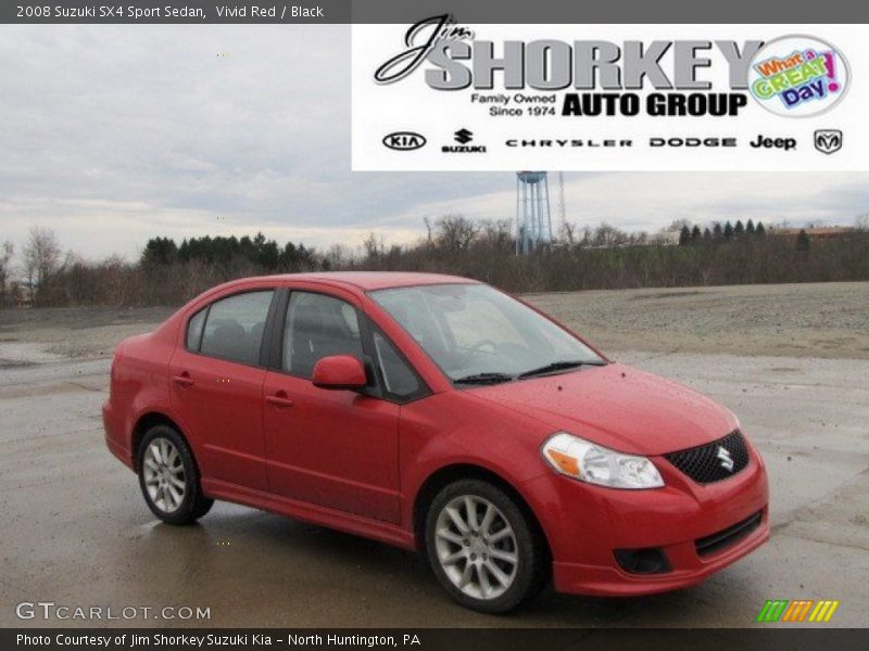 Vivid Red / Black 2008 Suzuki SX4 Sport Sedan