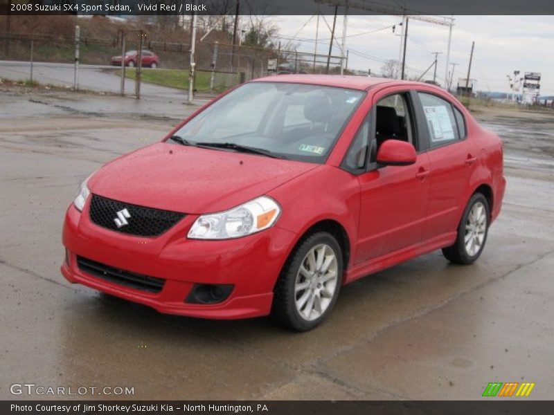 Vivid Red / Black 2008 Suzuki SX4 Sport Sedan